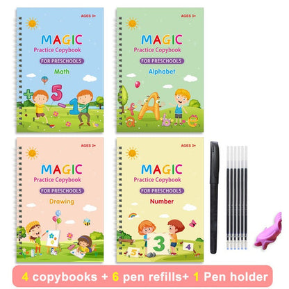4-in-1 Reusable Magic Kids Copybooks
