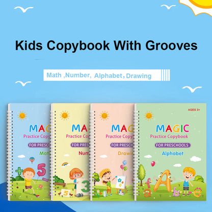 4-in-1 Reusable Magic Kids Copybooks